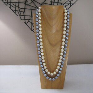 Vintage Joan Rivers Classic Collection Two Strand Faux Pearl Necklace